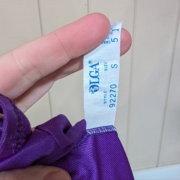 Olga Bodysilk Purple Full Sweep Nightgown Lingerie - Picture 12 of 13